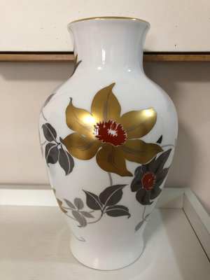新 日本回流瓷器 大倉花瓶大倉陶園OKURA描金花瓶