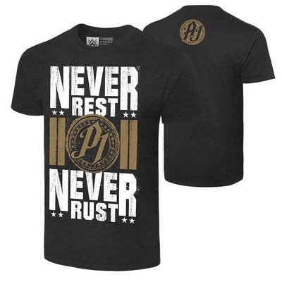 2020WWE摔角衣服 AJ Styles Never Rest, Never Rus 永垂不朽傳奇大師黑色短袖T恤 買