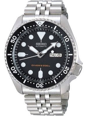 【金台鐘錶】SEIKO精工 DIVER'S 200M (水鬼) 機械錶 日期 不鏽鋼錶帶 SKX007K2