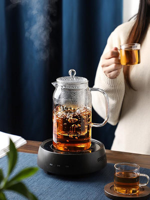 家用大容量茶壺全玻璃燒水壺耐高溫電陶爐可加熱養生煮茶壺花茶壺