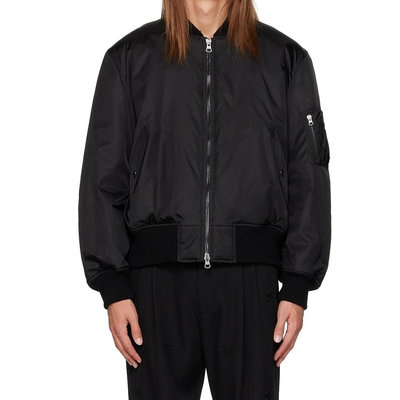 [全新真品代購-F/W23 SALE!] Burberry 背後刺繡LOGO圖案 黑色 飛行員外套 / 夾克