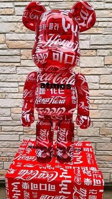 BE@RBRICK ATMOS x COCA-COLA CLEAR RED 1000% 聯名可口可
