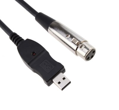 【勁昕科技】電腦USB轉XLR卡農頭線話筒線 USB麥克風線3米聽筒轉卡儂頭可錄音
