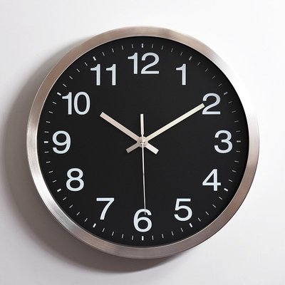 時鐘12寸不銹鋼掛鐘 鋁鐘 創意時尚客廳掛鐘 壁鐘石英鐘表可印刷