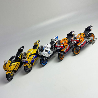GUILOY 118 雅馬哈YZR M1本田RC211V大獎賽車合金摩托車模型