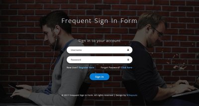 Frequent Sign In Form 響應式網頁模板、HTML5+CSS3、網頁特效  #10095