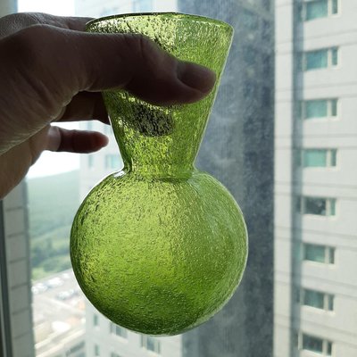 【Marsco】全新ZODAX綠色手工玻璃花瓶-Made in Thailand