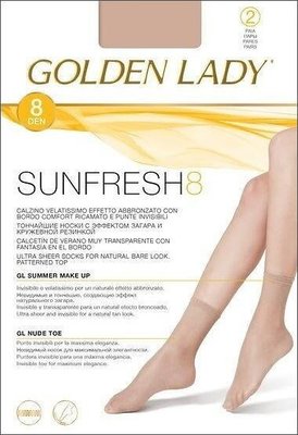 °☆就要襪☆°全新義大利品牌 GOLDEN LADY SUNFRESH 極致超薄透明短絲襪(8DEN)、兩雙入