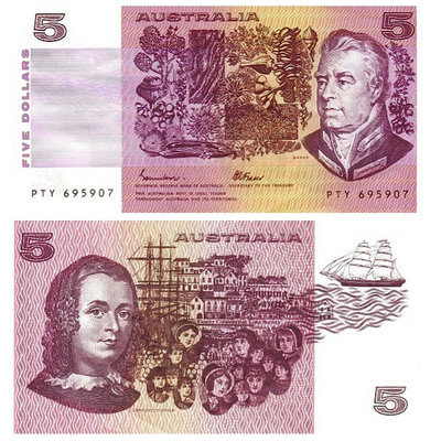 全新UNC 1974-91年版 澳大利亞5元 紙幣 P-44 澳洲 錢幣 紙幣 紙鈔【悠然居】507
