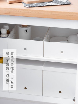 日式家用桌面收納盒可移動廚房櫥直角收納筐塑料玩具收