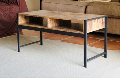 A~輕工業復古風鐵框96公分矮茶几桌/和室桌/客廳桌/邊桌/咖啡桌/書桌