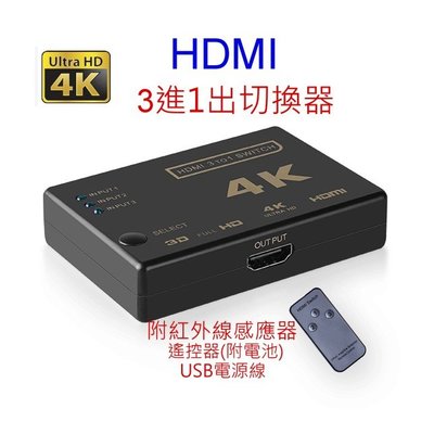 [小燦的店] HDMI 4K 同步3D 電視 投影機 機上盒 電視盒 電腦 PS4 切換器 3進1出 分配器