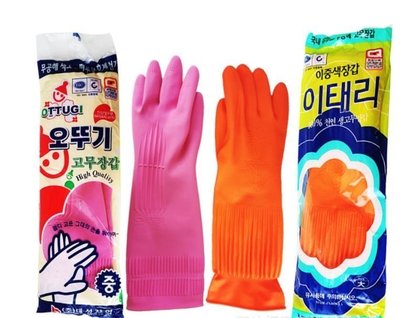 【天秤座】韓國膠皮手套 廚房洗碗清潔橡膠手套大號家務洗衣加厚加長 特惠鏈接-AA