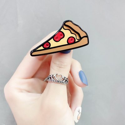 Navy 布藝手作 ☆ 韓國 品牌 Grain de Beaute 美食可愛三角披薩裝飾別針
