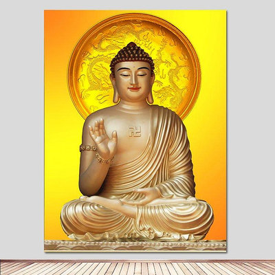 如來佛祖畫像佛像畫佛教用品海報中堂畫鎮宅客廳裝飾墻~特價
