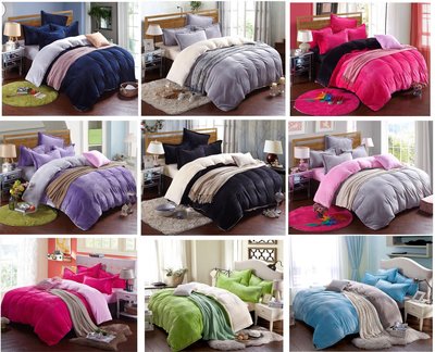 法蘭絨床包=RS Home= 法蘭絨搖粒絨珊瑚絨雙人單人加大床包被套枕套[兩用毯+被套]沙發套毛毯四件組[12色可選]
