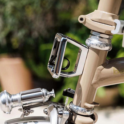 自行車配件扶搖適用brompton小布折疊自行車改裝配件HH鋁合金豬鼻固定車前包