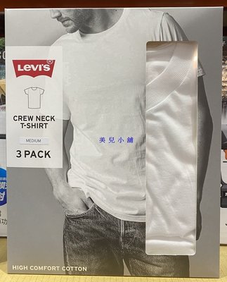 美兒小舖COSTCO好市多代購～LEVI'S 男短袖純棉上衣/圓領T恤/內衣(3件組)亞洲尺寸