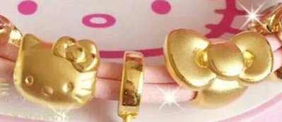 可愛 Kitty盒蝴蝶結黃金 3D硬金