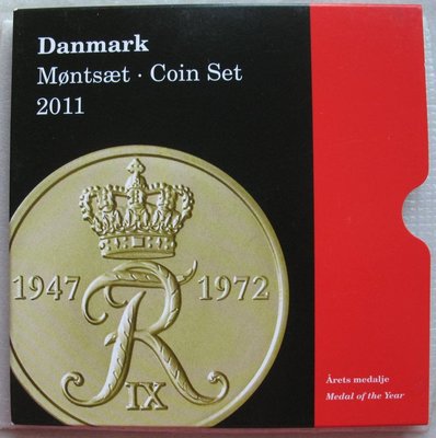 丹麥2011年MS普制銅鎳套幣含新版女王頭像20克朗原廠包裝 免運