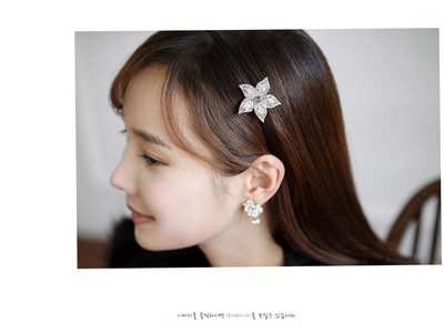 SE 40313 韓國鑲鑽細髮箍 髮飾 髮圈髮帶  典雅氣質閃亮花朵水鑽 花瓣 花蕊滿鑽 現貨