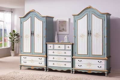 歐式新古典家具臥室衣櫃高端別墅儲物櫃(兩色可選)