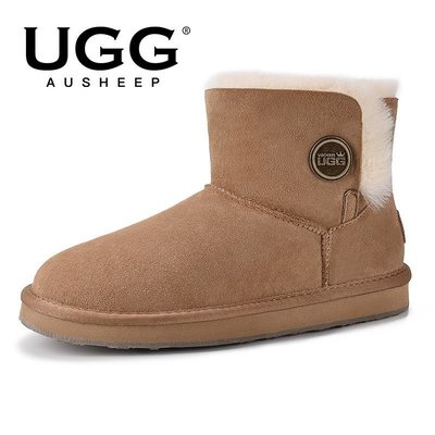 亞軒潮店 大牌潮款AUSHEEP UGG雪地靴女 2022新品冬季羊毛靴 皮毛一体保暖女短靴 現貨