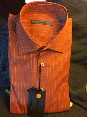 (主管託售)  Strellson 正裝襯衫, 長袖條紋, 全新