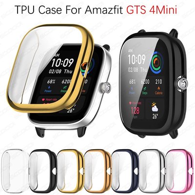 適用於 Amazfit GTS4 迷你智能手錶保險槓屏幕保護膜軟蓋外殼的 TPU 電鍍保護殼