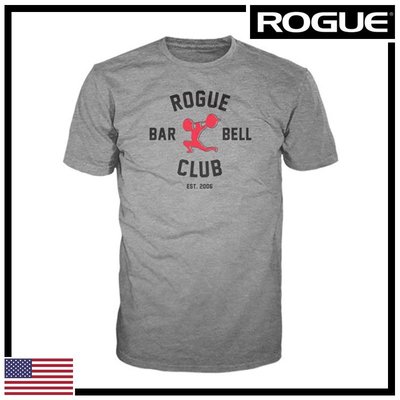 ►瘋狂金剛◄ 現貨S ROGUE BARBELL CLUB SHIRT 灰色 重訓 健身 T恤