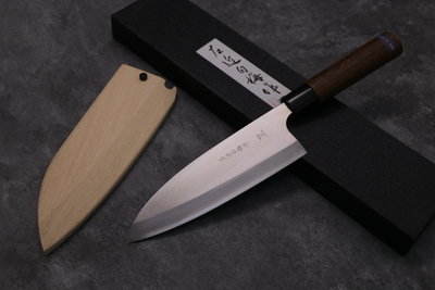💖左近白梅作💖【鉬釩鋼 左手出刃 18cm(含鞘)】 日本刃物 廚房刀具 八煌刃物