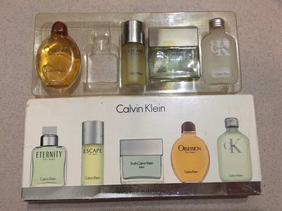二手香水-Calvin Klein．CK男性小香禮盒四件組 15ml×4