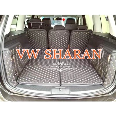[]適用福斯VW SHARAN後廂墊 雪狼 專用汽車皮革全包圍後車廂墊  sharan後行李箱墊-飛馬汽車