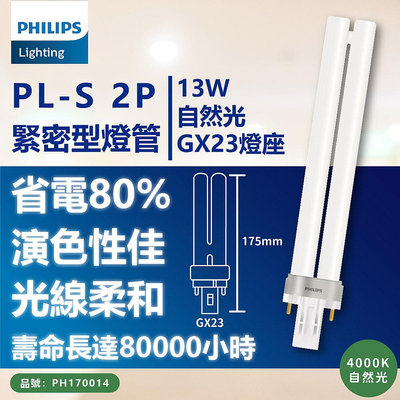 [喜萬年]含稅 PHILIPS飛利浦 PL-S 13W 840 / 2P  緊密型燈管_PH170014