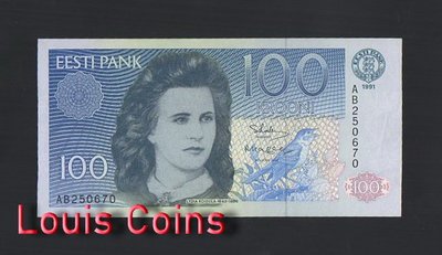 【Louis Coins】B460-ESTONIA--1991愛沙尼亞紙幣,100 Krooni