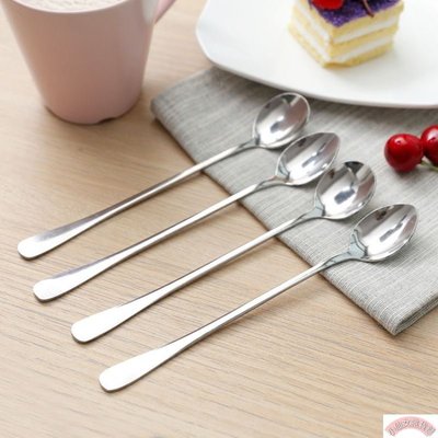 【熱賣精選】韓國創意不鏽鋼長柄勺子 環保辦公室咖啡勺 攪拌勺 單個賣