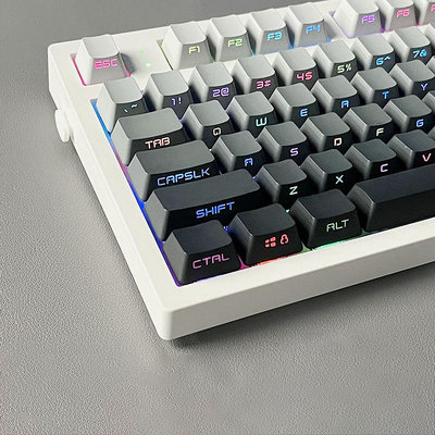 腹靈MK870極晝側刻機械鍵盤蝮靈客制化套件87鍵游戲熱插拔RGB