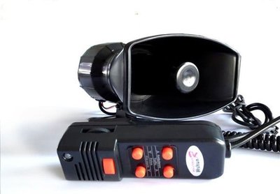 光光賣場 100瓦-六音簡易型電子警笛警報器大聲公喊話器 大聲公電子警笛警報器喊話器警車喇叭消防車喇叭LED警示燈