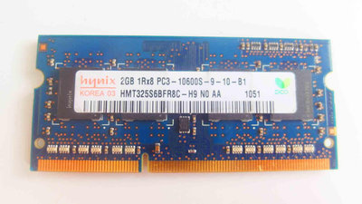 Hynix 2GB 1RX8 PC3-10600S DDR3-1333MHz SODIMM 204p 筆電記憶體
