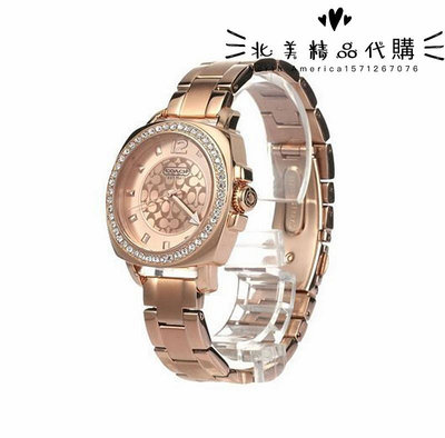北美精品代購 美國正品 COACH 14501701 熱賣新款 女士手錶 精鋼腕帶 石英女錶 商務鋼帶 鑲鑽錶圈 附購證