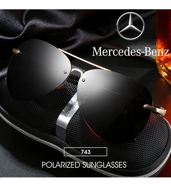 原廠mercedes-benz新款賓士男偏光黑色太陽眼鏡户外駕駛防紫外光綫墨鏡743