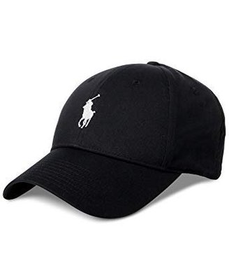 【Polo Ralph Lauren】RL 成人版 棒球帽 遮陽帽 鴨舌帽 高爾夫球帽 素面中馬Logo 黑色