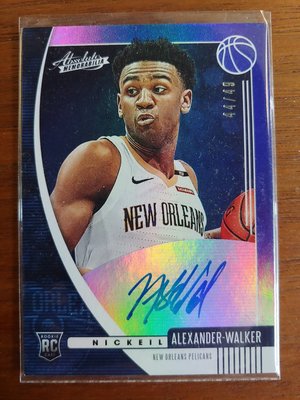 2019-20 panini absolute Nickeil Alexander-Walker RC 卡面簽 限量49