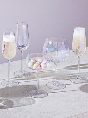 茶藝師 英國LSA網紅彩虹珍珠家用高腳杯紅酒杯手工玻璃香檳白葡萄酒杯