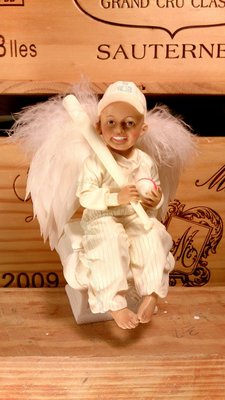 棒球黑人小天使雕塑 : 精品 裝飾 雕塑 居家 擺飾 天使 棒球 黑人 設計 收藏 家飾 禮品