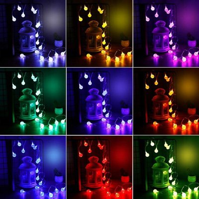 熱銷 電池遙控氣泡燈串彩燈戶外庭院LED燈掛燈節日新年裝飾串燈