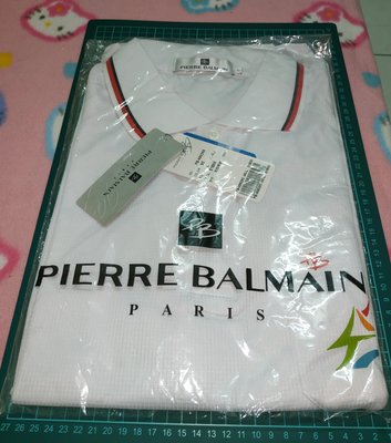 (嘉義)特價夏天衣服PIERRE BALMAIN白色短袖襯衫 胸前有台中公園標緻 尺寸: L 建議售價1800