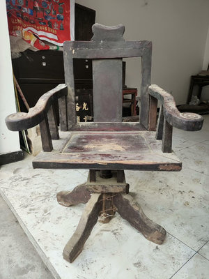 二手 老木頭靠背椅，老木椅子，可以拆卸，可以動，品相好，6 老物件 雜項 擺件【金善緣】2359