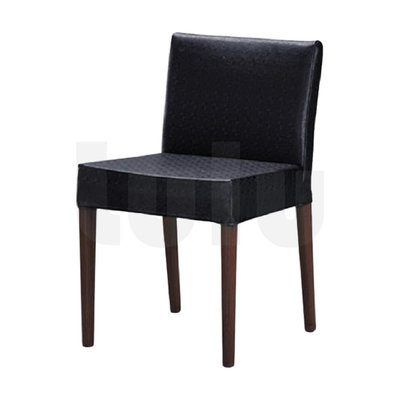【Lulu】 伯朗餐椅 胡桃腳 黑色 340-8 ┃ 餐桌 餐椅 餐廳椅 洽談椅 休閒椅 造型椅 用餐椅 書桌椅 椅子