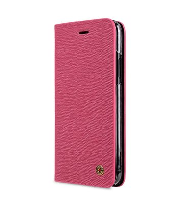 Melkco 特價出清1件iPhone XR 6.1吋左翻磁吸交叉紋 插卡錢包時尚款手機套手機殼保護套保護殼 粉色